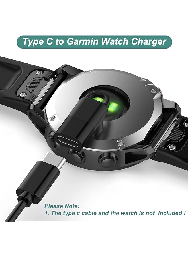إيروريكس محول شاحن ساعة Garmin بمنفذ USB C وكابل شحن لـ Garmin Fenix 7X و7S و7 Forerunner 45 و55 و245 وApproach S10 وS40 وS42 وS62 وVivoacitve 3 و4 وInstinct Venu 2 و2S 1 - Image 2