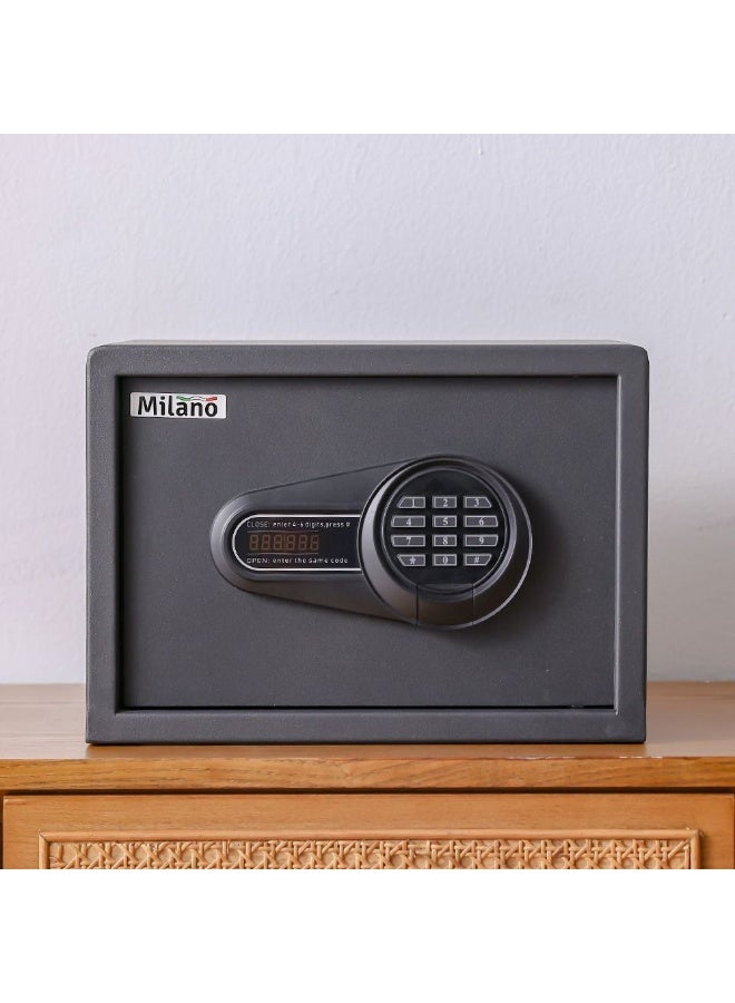 milano Milano Hotel Safe | Alloy Steel Electronic Digital Security Hotel Safe For Homes, Offices 25X35X25cm - Black - Image 2