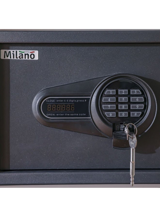 milano Milano Hotel Safe | Alloy Steel Electronic Digital Security Hotel Safe For Homes, Offices 25X35X25cm - Black - Image 4