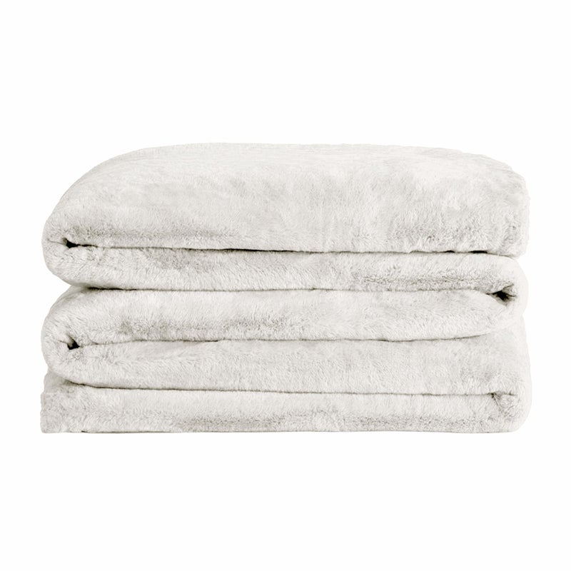 UnHide بطانية أون هايد كادل بادل من الفرو الصناعي  بطانية كبيرة خفيفة الوزن فائقة النعومة  قابلة للغسل في الغسالة  أضف طبقة من النعومة إلى أي سرير أو أريكة  100 × 100  أبيض ثلجي