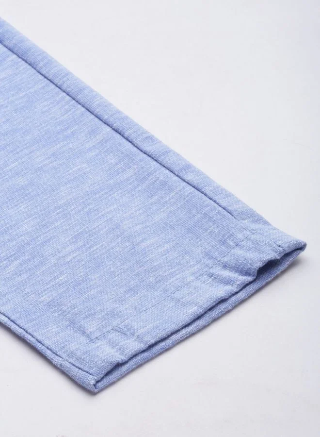 شركة المرآب الهندية Men Slim Fit Solid Mid-Rise Elasticated Linen Jogger Trouser