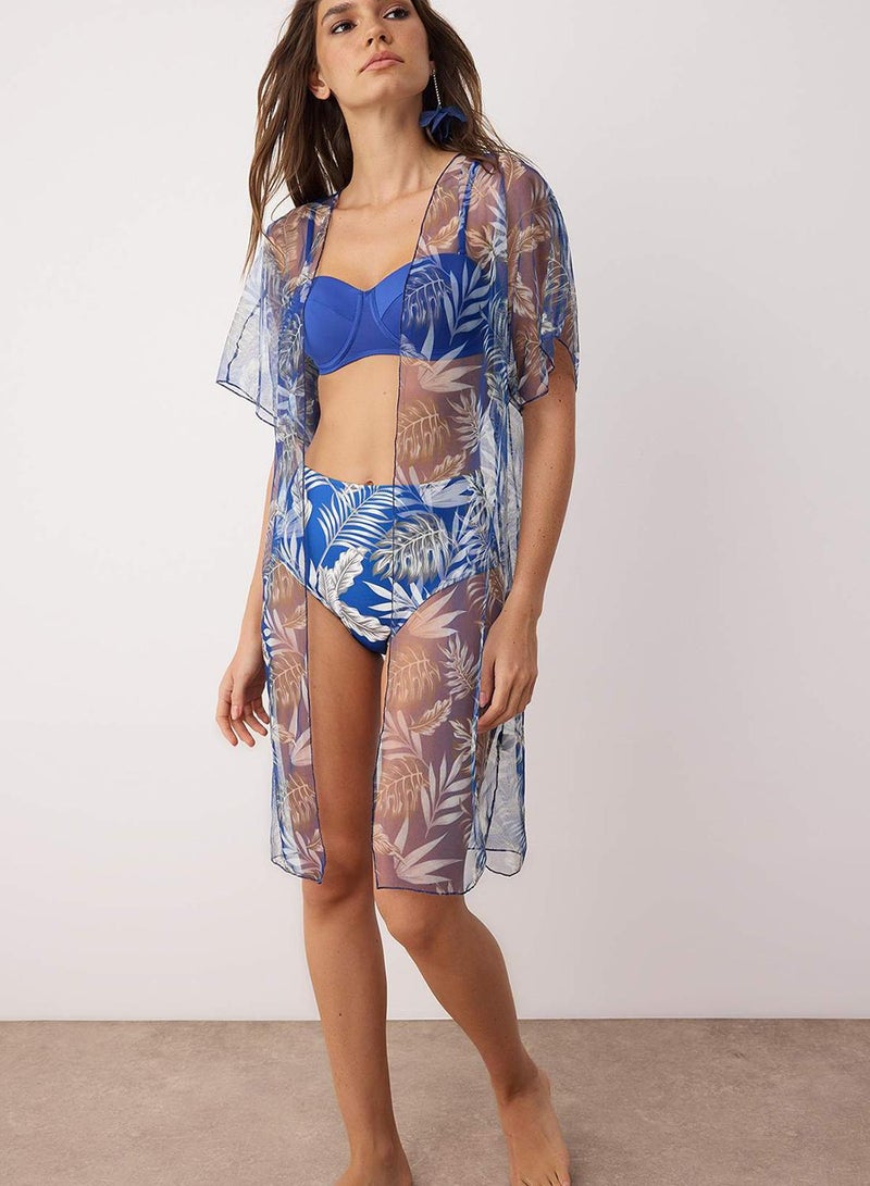 trendyol Floral Pattern Balconette Covered Hipster High Waist Beachwear Set Tbess25Js00010 - Image 2