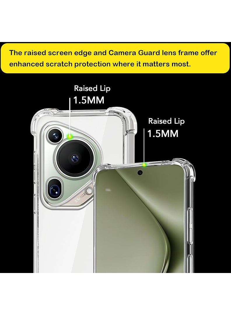 Theodor Huawei Pura 70 Ultra Clear Case, Shock-Absorption TPU Cell Phone Cover with Reinforced Corners, Soft Flexible & Crystal Clear Protective Bumper Case - Image 3