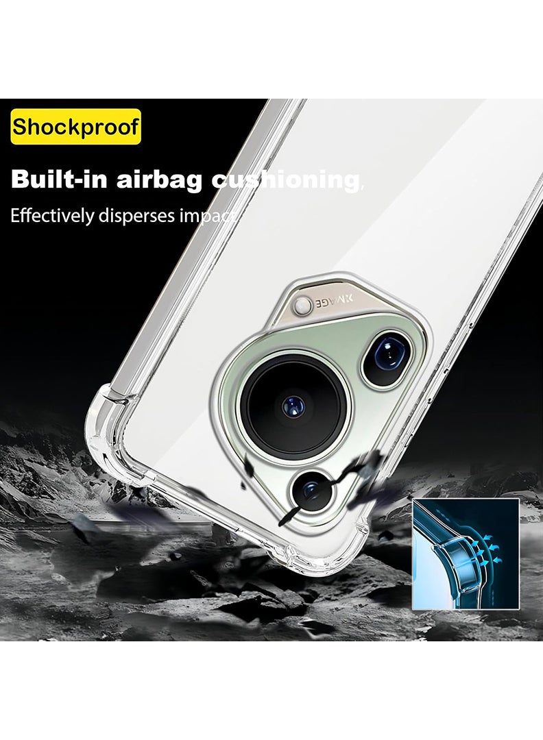 Theodor Huawei Pura 70 Ultra Clear Case, Shock-Absorption TPU Cell Phone Cover with Reinforced Corners, Soft Flexible & Crystal Clear Protective Bumper Case - Image 2