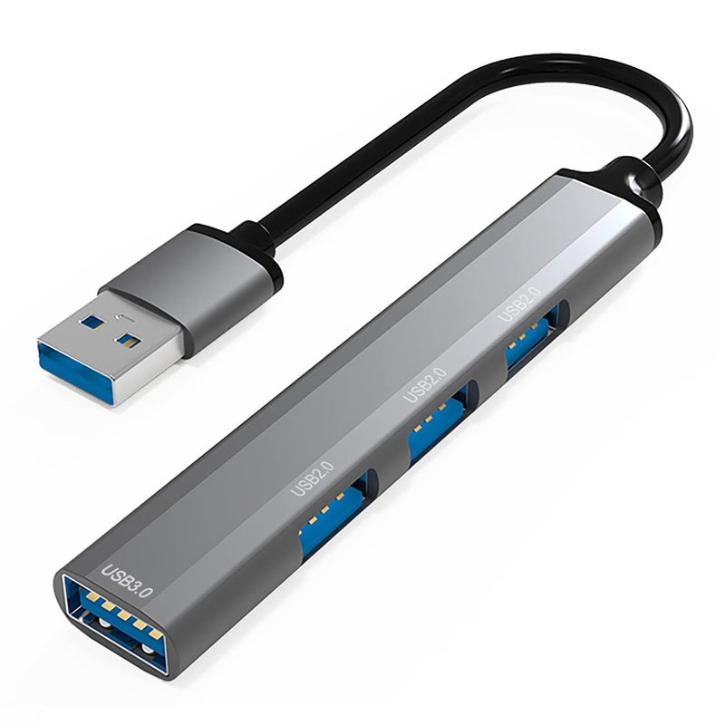 Welfare Mini USB Hub - 4-Port USB 3.0 & 2.0 Ultra Slim, Portable Multi-Port HUB for Desktop, Laptop, MacBook, Xbox, PS4, Printer, Flash Drive, Mobile HDD