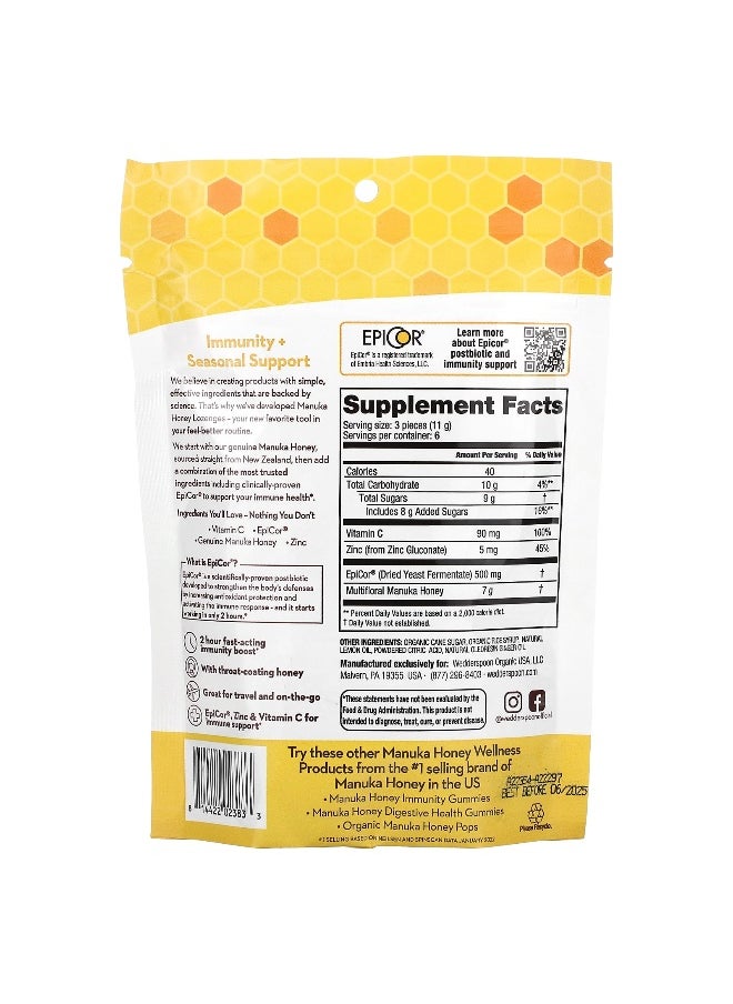Wedderspoon Wedderspoon, Manuka Honey Lozenges, Lemon Ginger, 2.6 oz (74 g)  - Image 2
