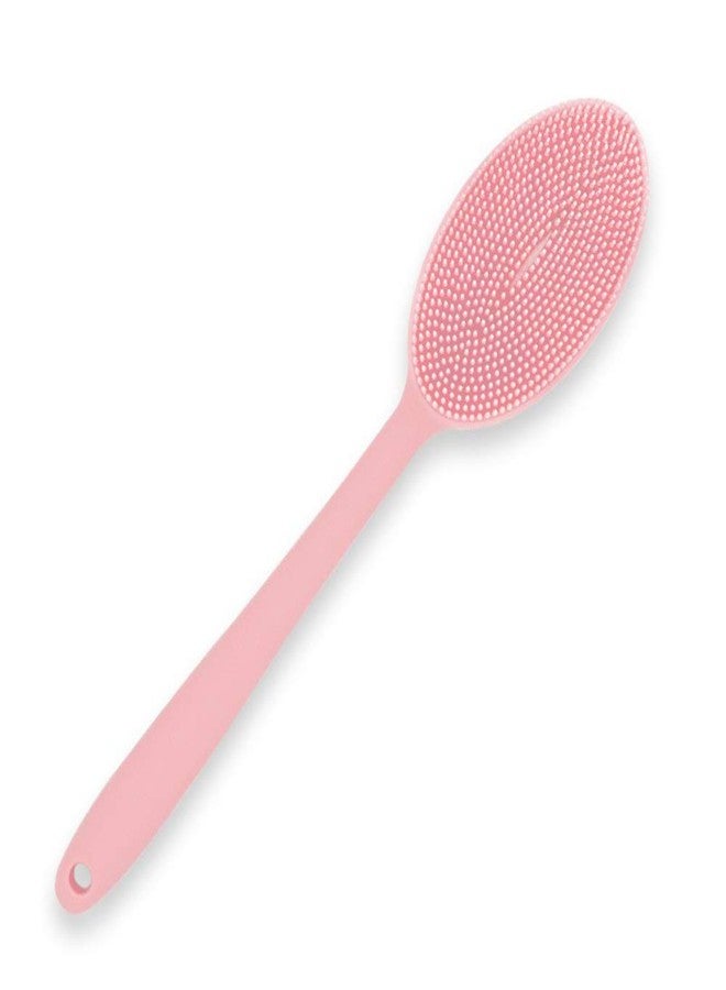 Wolf War Loofah Exfoliating Body Scrubber 2 in 1 Face and Body Silicone Scrubber - Silicone Shower Brush Bath Sponge Loofa Pink - Image 1