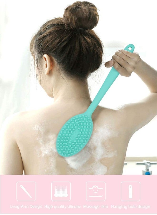Wolf War Loofah Exfoliating Body Scrubber 2 in 1 Face and Body Silicone Scrubber - Silicone Shower Brush Bath Sponge Loofa Pink - Image 2