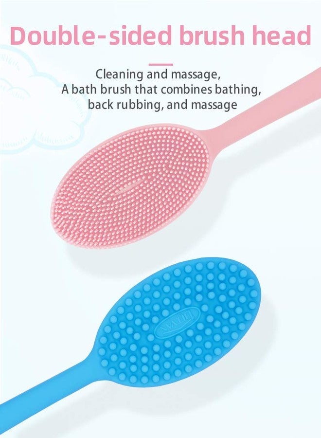 Wolf War Loofah Exfoliating Body Scrubber 2 in 1 Face and Body Silicone Scrubber - Silicone Shower Brush Bath Sponge Loofa Pink - Image 4