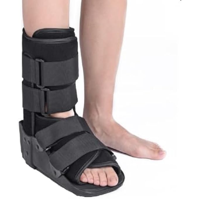 rayihni Short Fracture Walker Boot - Ideal For Stable Foot And Ankle Fracture, Achilles Tendon, Acute Ankle Sprains (L, Black) - Image 1