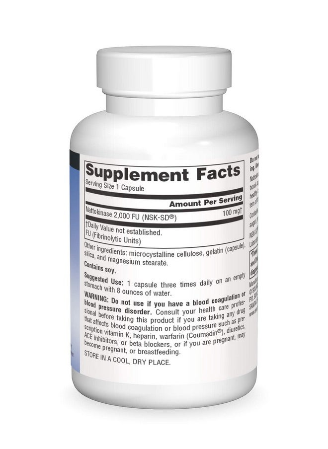Source Naturals - Nattokinase 100Mg Systemic Enzyme For Healthy Circulation 60 Capsules - Image 1