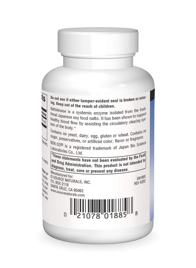 Source Naturals - Nattokinase 100Mg Systemic Enzyme For Healthy Circulation 60 Capsules - Image 1