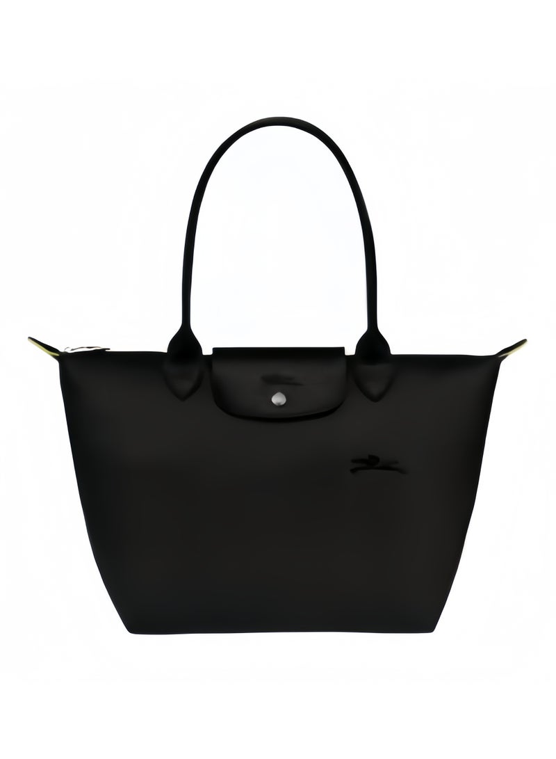 لونج شامب حقيبة نسائية كبيرة من لونشامب، بمقابض قصيرة، بسحّاب وإغلاق بزر، من القماش مع تفاصيل من الجلد - Image 1