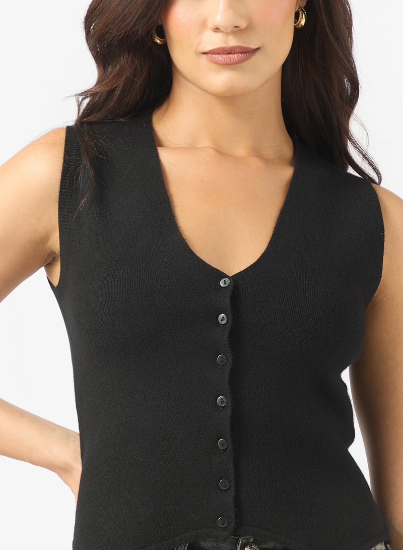 VERO MODA Vmgold Sleeve Lesaa V-Neck Vest - Image 3