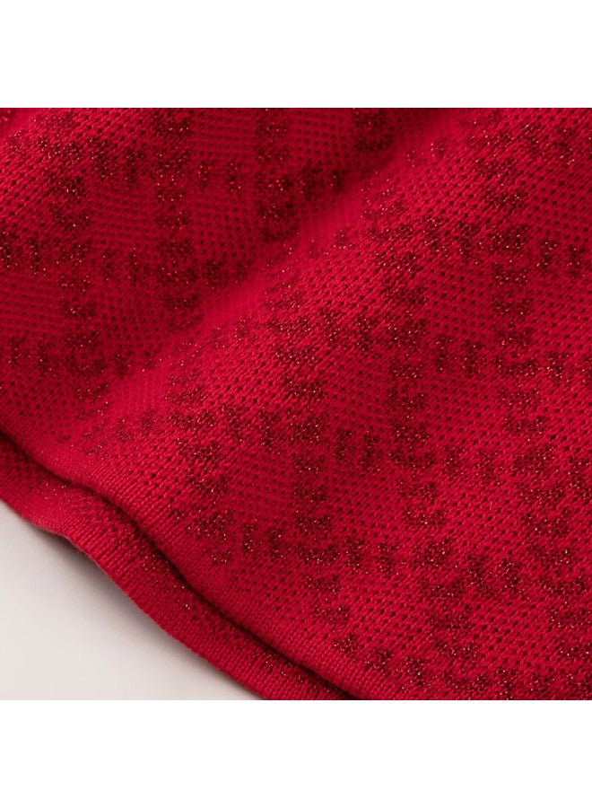 Souhait Girls' Knitted Dress  Spring Children's Sweater Dress Classic Red Size 110 - Image 2
