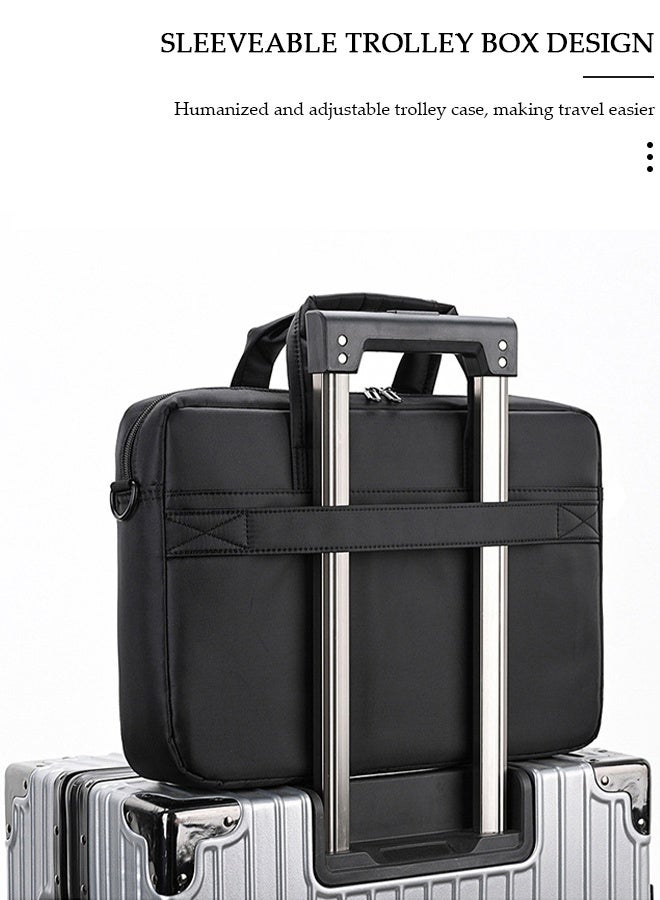 DUNISO 15 Inch Laptop Bag with Multi Compartment Lightweight Laptop Hand Bag Crossbody Bag Travel Business Briefcase Water-Resistant Dust-proof Shoulder Messenger Bag for Men and Women Work Office - Image 3