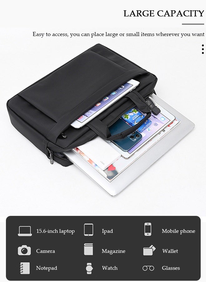 DUNISO 15 Inch Laptop Bag with Multi Compartment Lightweight Laptop Hand Bag Crossbody Bag Travel Business Briefcase Water-Resistant Dust-proof Shoulder Messenger Bag for Men and Women Work Office - Image 4