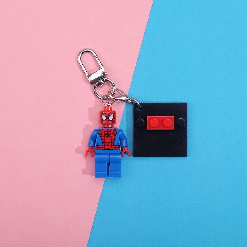 Ins Cute Pendant Ornaments Two-in-one Volume Wooden Key Ring Chain Hero Bath US Team Unicorn Foreign Trade Spider-man - Image 1