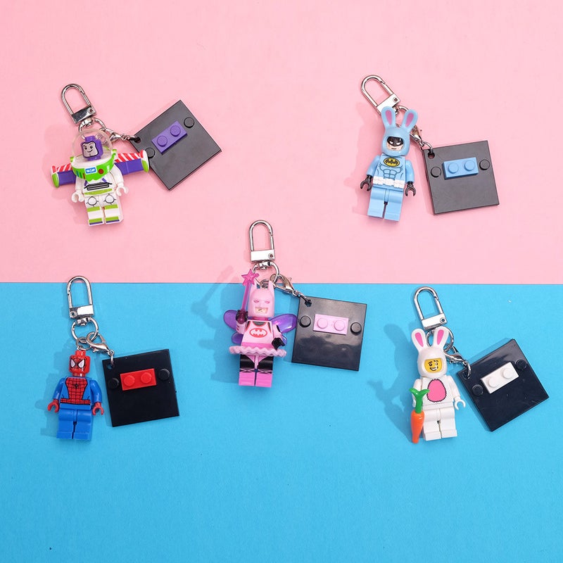 Ins Cute Pendant Ornaments Two-in-one Volume Wooden Key Ring Chain Hero Bath US Team Unicorn Foreign Trade Spider-man - Image 3