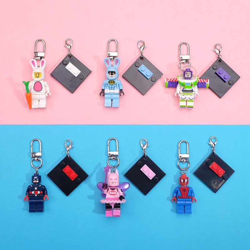 Ins Cute Pendant Ornaments Two-in-one Volume Wooden Key Ring Chain Hero Bath US Team Unicorn Foreign Trade Spider-man - Image 4