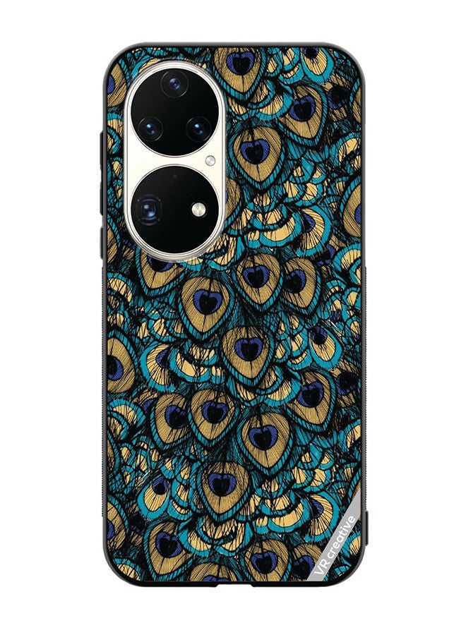 VR CREATIVE Protective Case Cover For Huawei P50 Pro Mor Pankh Design Multicolour - Image 1