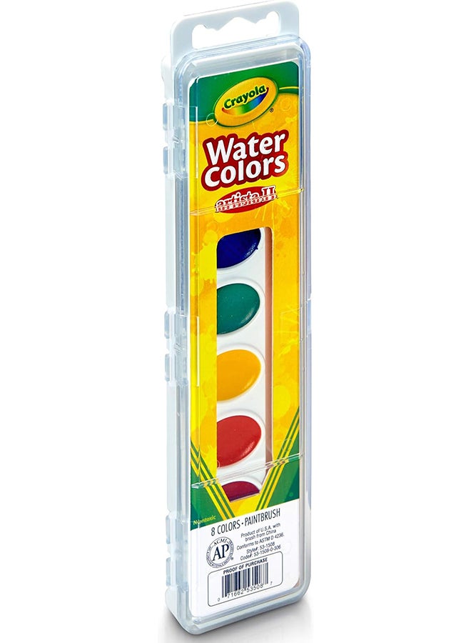 Crayola 8 Ct. Washable Watercolor Pans With Plastic Handled Brush - Image 3