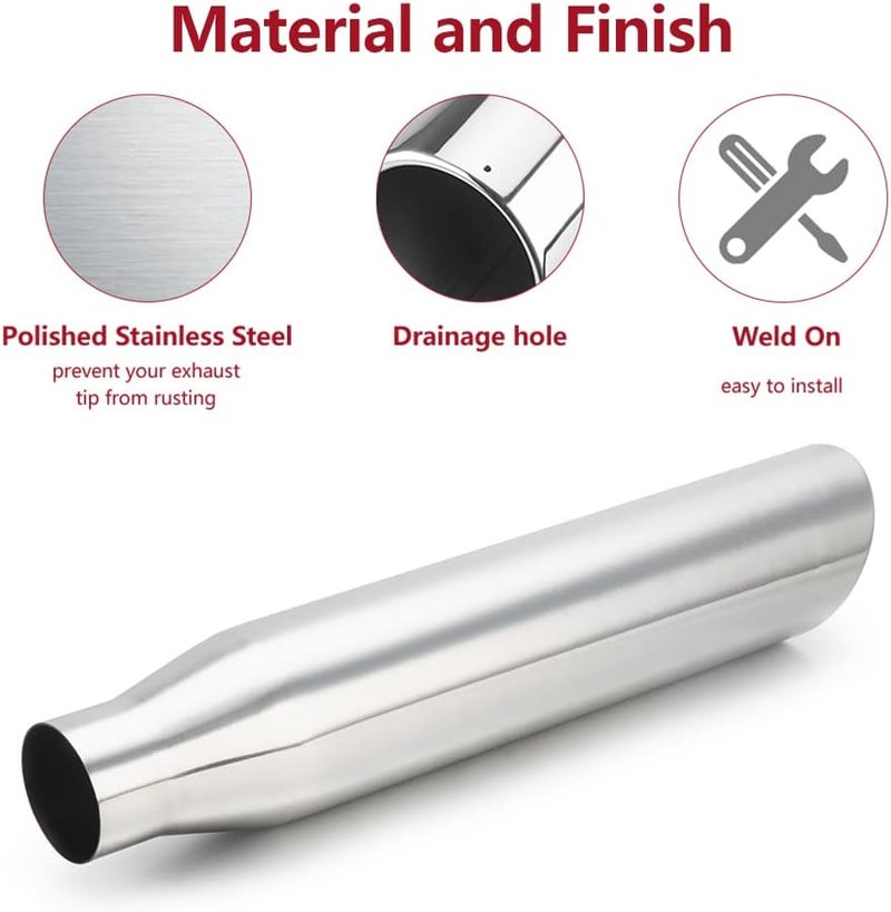 LCGP 2.25 to 3.5 Inch Exhaust Tip 2-Pack - Polished Stainless Steel - Image 4
