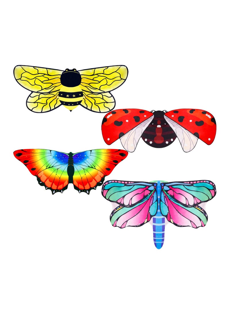 Zikra 4 Pcs Kids Wings Costume for Girls Toddler Ladybug erfly Bee Dragonfly as Boys Dress Up Party Gifts Cloak Performance Props - Image 1