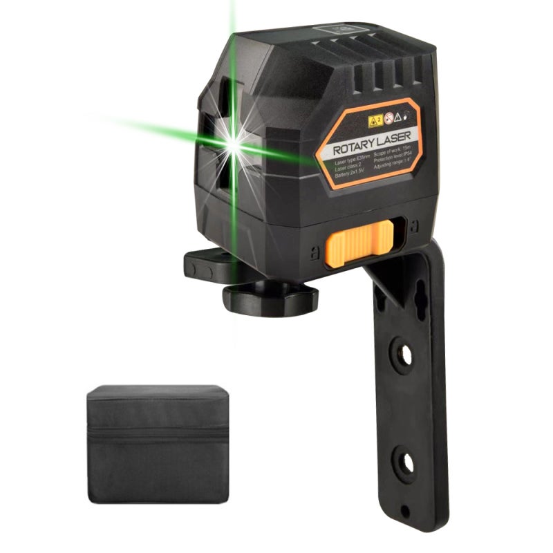 Portable High Brightness 2 Green Lines Level Vertical Horizontal Lines 4° Self-leveling Function Leveling Tool for Ceramic Tile Laying Door Window Partition Install Construction Decoration - Image 1