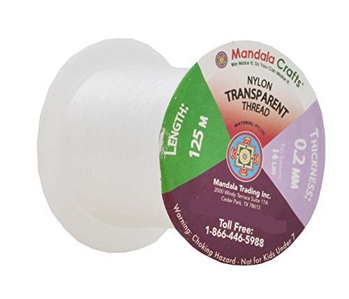 Mandala Crafts 0.2mm Clear Sewing Thread Transparent Nylon Invisible Thread for Sewing Quilting - 546 Yds Monofilament Fishing Line String for Hanging Wigs Seed Beading - Image 3