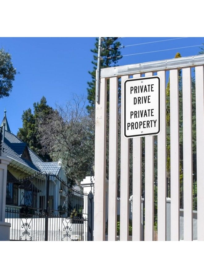SmartSign 12 X 18 Inch "Private Drive Private Property" Metal Sign 120 Mil Aluminum Composite (Acm) Engineer Grade Reflective Material White And Black  - Image 4