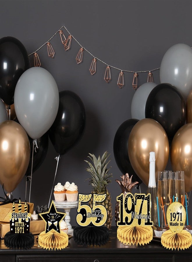 Tevxj 9PCS 55th Birthday decorations 55th birthday Centerpieces for Table Decorations 2024 Vintage 1969 Honeycomb Table Topper Back in 1969 55th Birthday Decoration for Men and Woman 55 Years Birthday Party - Image 5
