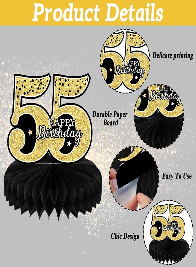 Tevxj 9PCS 55th Birthday decorations 55th birthday Centerpieces for Table Decorations 2024 Vintage 1969 Honeycomb Table Topper Back in 1969 55th Birthday Decoration for Men and Woman 55 Years Birthday Party - Image 3