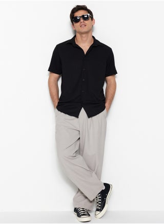 Black Men's Regular Fit Textured Summer Shirt - pzsku/Z827CC39A2D4DD21B4864Z/45/_/1739718406/2c97cacd-69cd-46f4-8203-0b36b4231cda