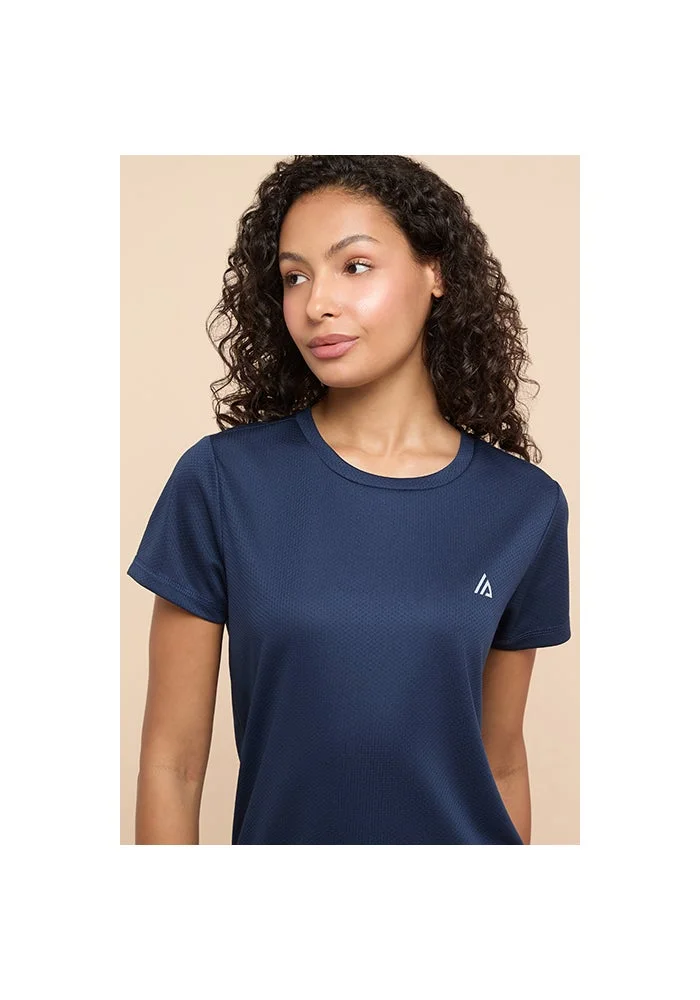 R&b  Logo Detail Active T-Shirt with Crew Neck and Short Sleeves for Women | Best Price UAE