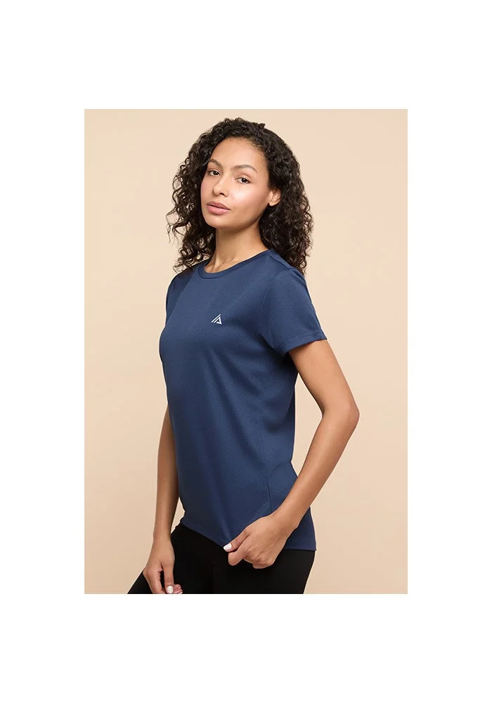 R&b  Logo Detail Active T-Shirt with Crew Neck and Short Sleeves for Women | Best Price UAE