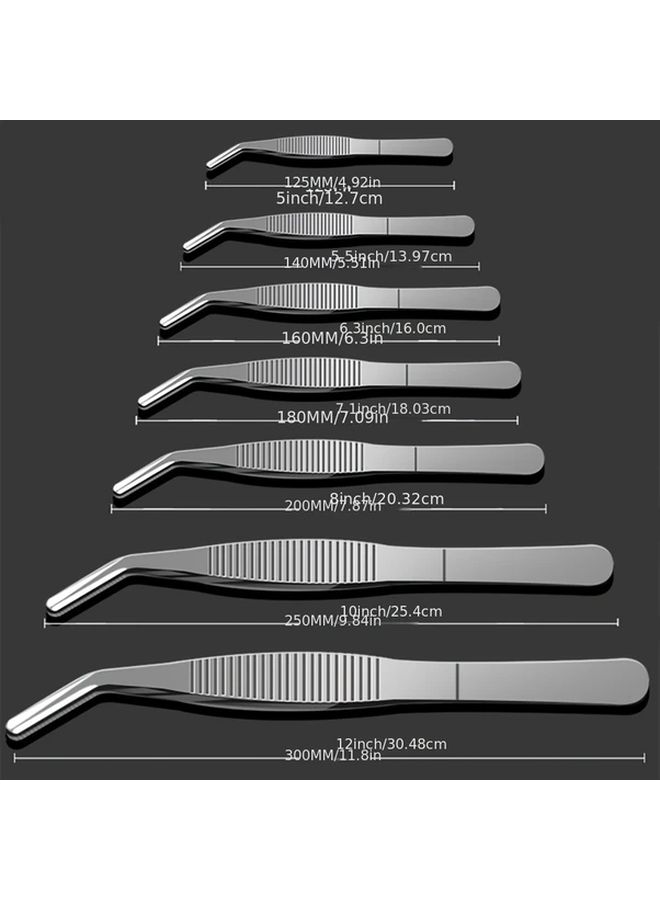 Extended Thickened 7 87 Inch Stainless Steel Tweezers With Rounded Tip For Aquarium Maintenance - Image 3