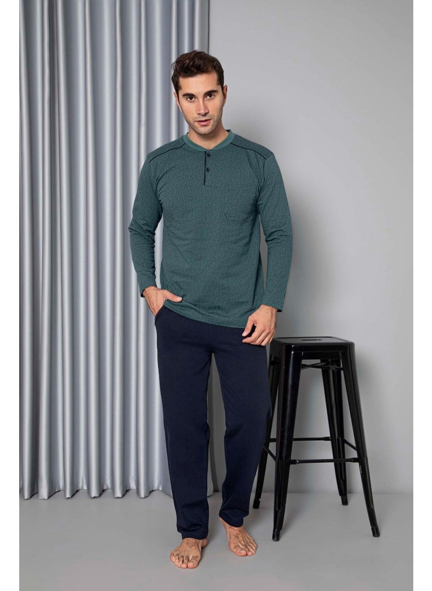 Men's 3 Button Chest Pocket 100% Cotton 2 Yarn Winter Pocket Long Sleeve Pajama Set - pzsku/Z827CCC577ABC3C2CFB22Z/45/_/1729987950/19d69996-fb54-43c1-9c6b-a7ab25181a3b