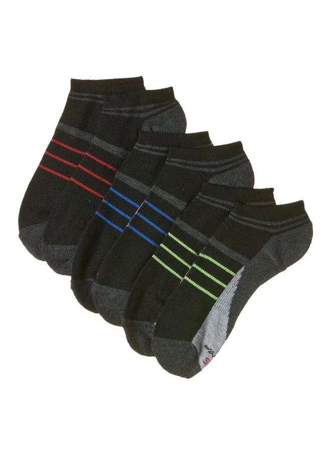 هينز Hanes Mens Premium Striped Performance Power Cool No Show Socks Black 6 12 Black 6 12