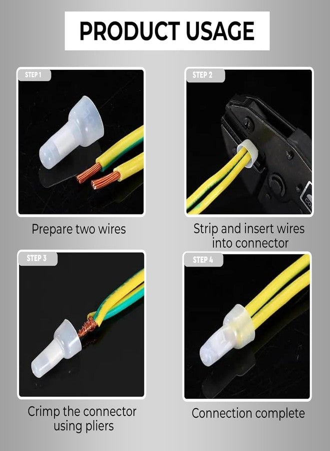 Filox Closed 1000 Pcs CE2 End Crimp Terminal Wire End Cap Transparent Plastic Nylon Protective Closed End Wire Crimp Connector Cap (Pack of 2) - Image 2