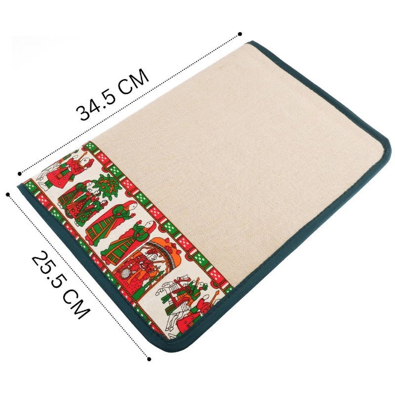 Asraw A4 Jute Professional File Folder Document Zipper Organizer for Corporate Meetings, Interview Portfolio, Certificates, Document Holder, Jute Conference File Folder (Beige-Green) - Image 2