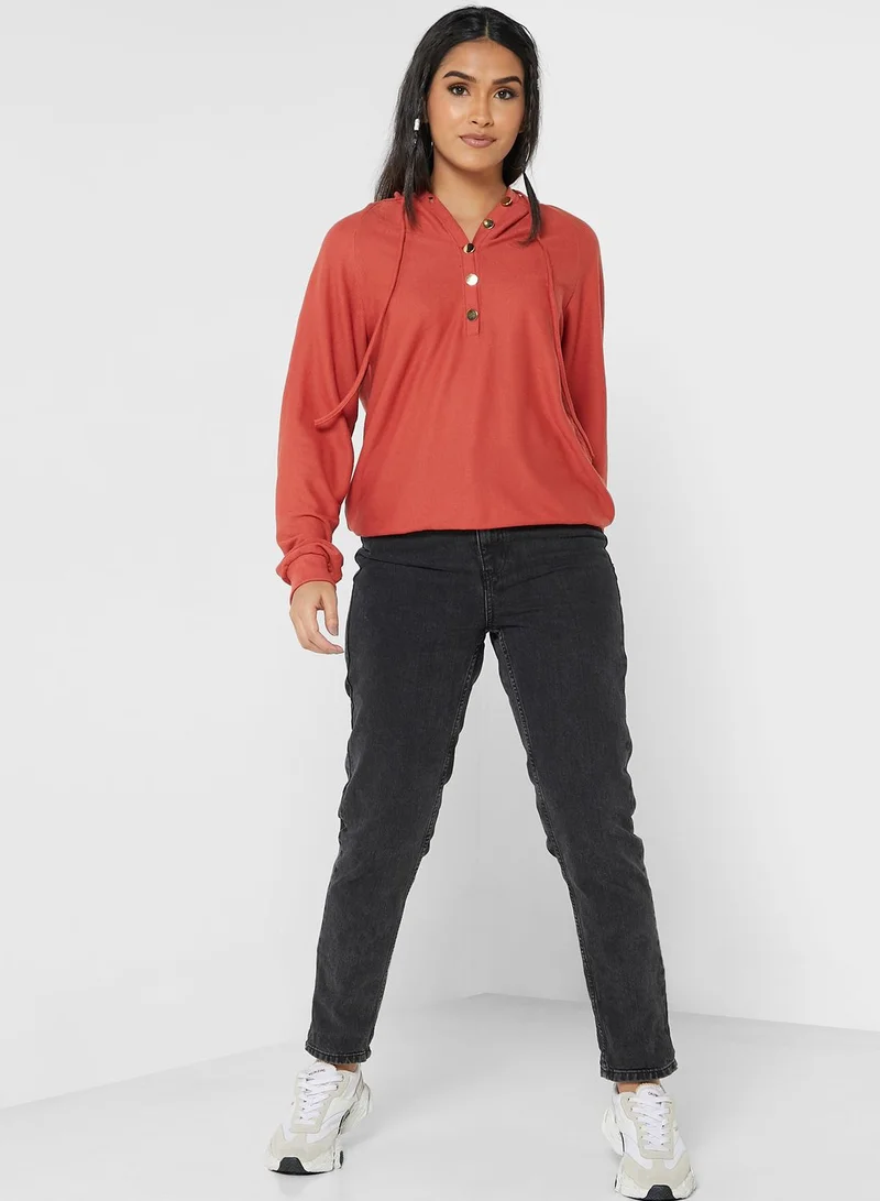 Ginger Cropped Hoodie