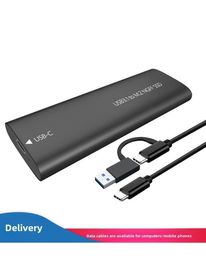 M.2 Hard Disk Box USB3.1Type-C Transfer M.2NGFF Solid State Metal External Mobile Box-Color:TN06-CCA Black NGFF Protocol - Image 1