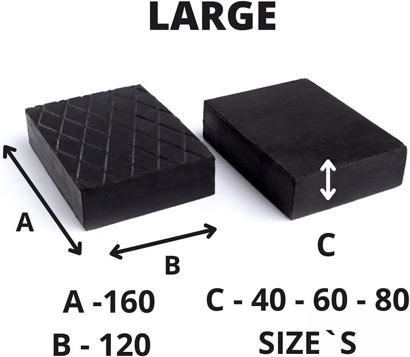 Set of 4 Rubber Blocks 120 x 80 x 60mm Jacking Beam Rubber Support Block Universal Vehicle Car Lifting Workshop Repair Surface Non Slip Pad Scissor Car Lift Pad - Image 5