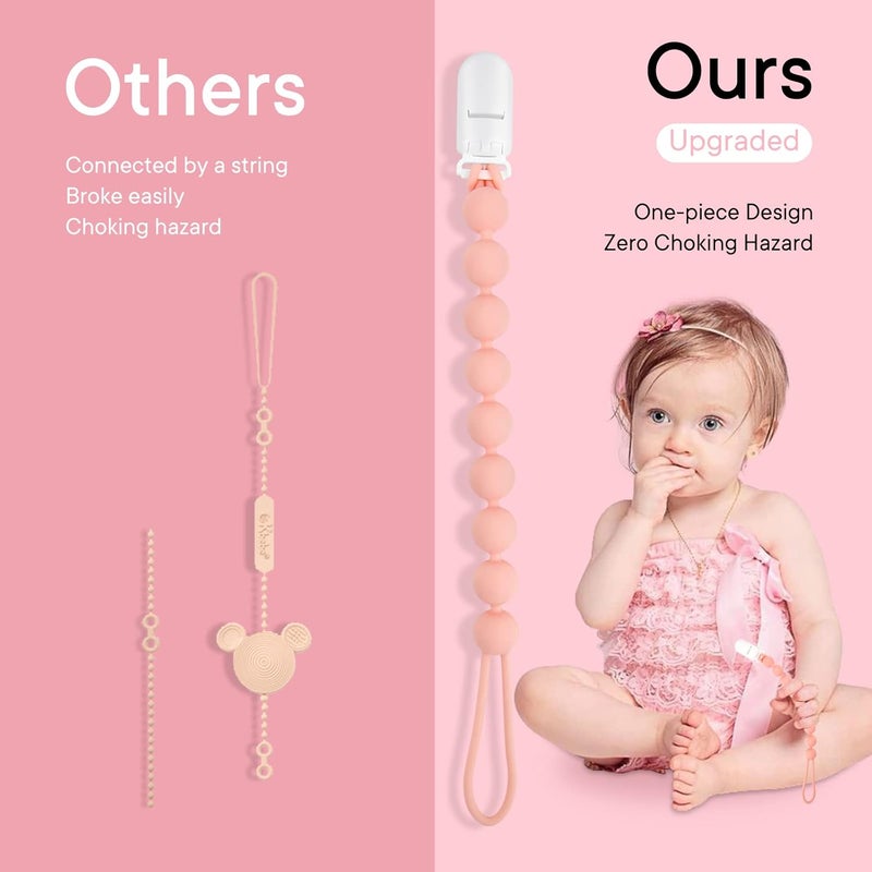 MINMUNJIU Silicone Pacifier Clip Holder, 4 Pack - Image 4