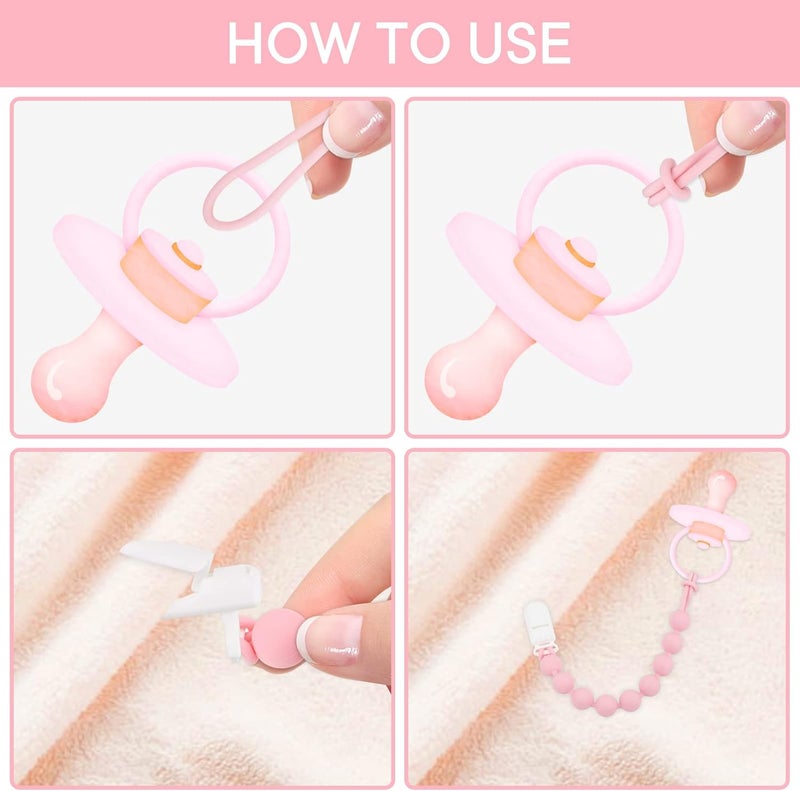 MINMUNJIU Silicone Pacifier Clip Holder, 4 Pack - Image 2