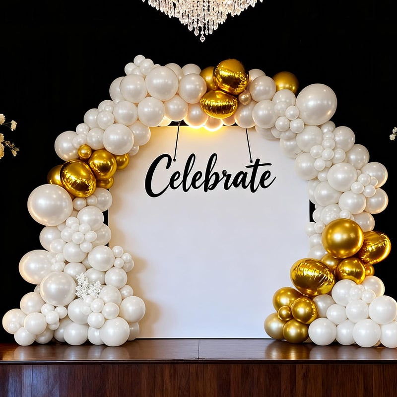 OWPFJG 104pcs Pearl White Balloons Different Sizes Pack - 18/12/10/5 Inch Pearl Latex Balloons Garland Arch for Birthday, Wedding, Bridal Shower, Valentines Day Party Decoration - Image 5
