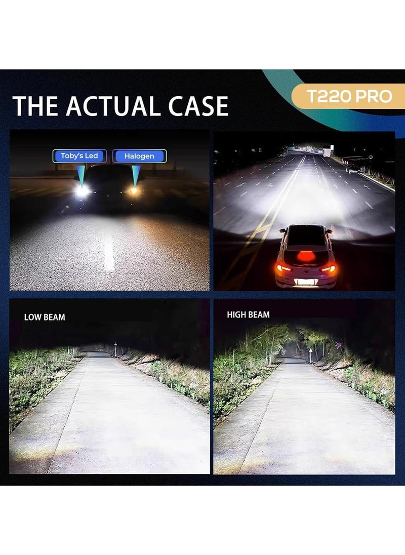 Toby's - Toby's T220 Pro 440W/Pair Original Tested LED Headlight Assembly 44000 Lumens Bright Color With Temperature 6500K (H7) - Image 1