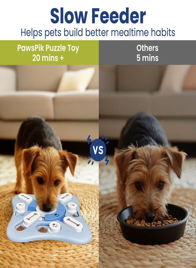 PAWSPIK Interactive Dog Puzzle Toy – Treat Dispensing Slow Feeder for Dogs, Mental Enrichment Toy with Squeaker & 16 Compartments – Durable, Non-Slip, Dishwasher Safe – Light Blue (Light Blue) - Image 3