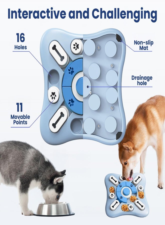 PAWSPIK Interactive Dog Puzzle Toy – Treat Dispensing Slow Feeder for Dogs, Mental Enrichment Toy with Squeaker & 16 Compartments – Durable, Non-Slip, Dishwasher Safe – Light Blue (Light Blue) - Image 5